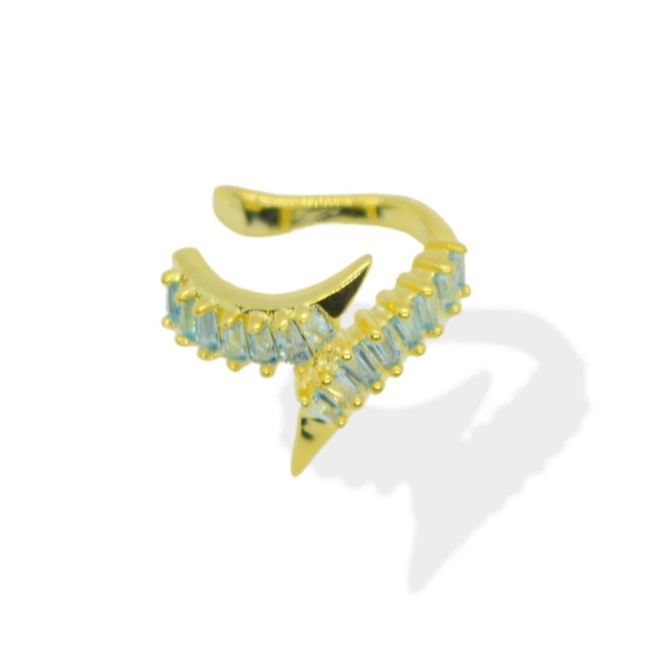 Pendientes Ear Cuff Circonitas Azules