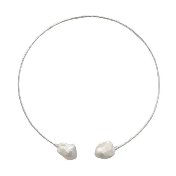 Choker plateado con perlas barrocas – Modelo Silene