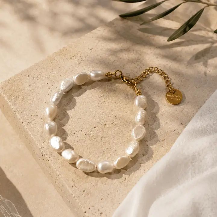 Joyas de alta bisutería fina de Trepillé con pulsera de perlas naturales de río