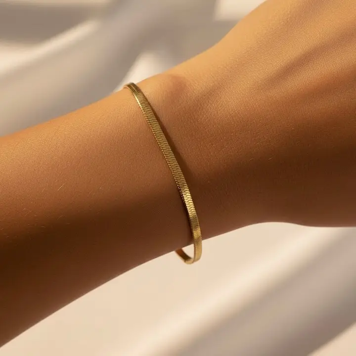 Pulsera de cadena de espina de pescado en acero – Modelo Lamar